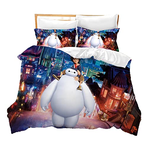 ZUOLAER Juego de Cama Estampado Big Hero 6 Funda Nórdica Baymax y Hiro Hamada Juego de Funda...