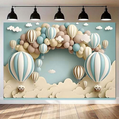 Painting Balloons Baby Shower Backdrop for Photoshoot Hot Air Balloon