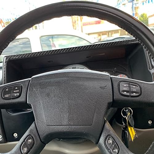 Real Premium Carbon Fiber Compatible with Hummer H2 2003 2004 2005 2006 2007 Accessories Car Center Dashboard Cover Sticker Decal Auto Interior Trim
