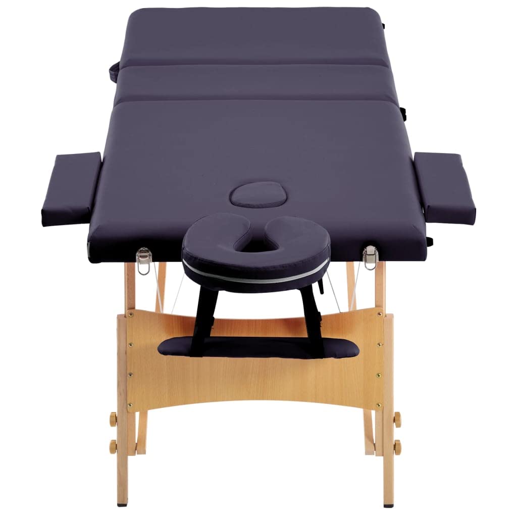 Table de Massage Pliable 3 Zones Bois Violet,Santé & beauté,Hygiène personnelle,Massage & Relaxation,Tables de Massage,18.85 kg-110189