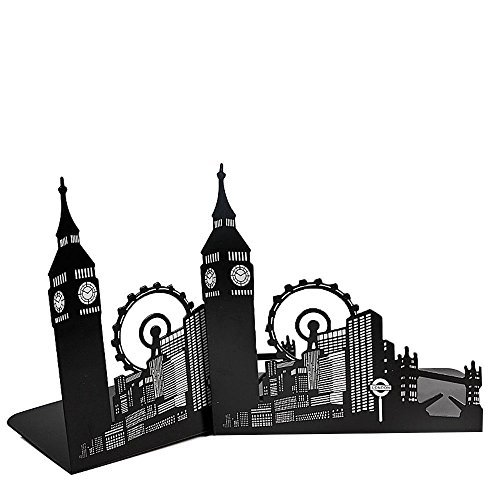 Un par de sujetalibros de estilo arquitectónico europeo vintage, para decorar, de hierro grueso, para la biblioteca, escuela, oficina, hogar, estudio, para regalos, color Londres Big Ben