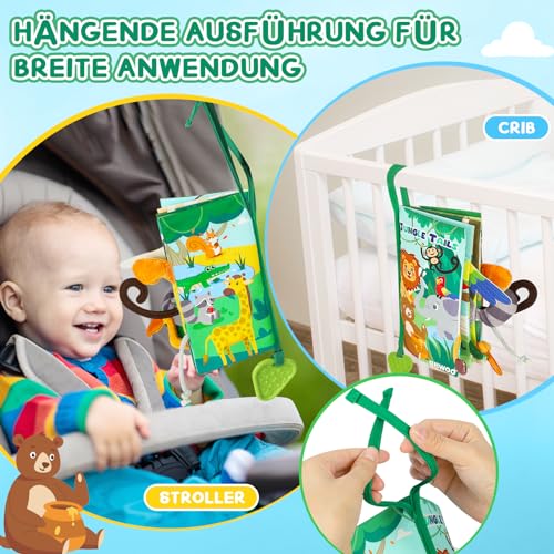 BBWOO Babyspielzeug 0–6 Monate, sensorisches Spielzeug für Babys, sensorische Bücher für 0–6 Monate, weiche Bücher, Baby-Essentials für Neugeborene, Spielzeug, Baby-Geschenke