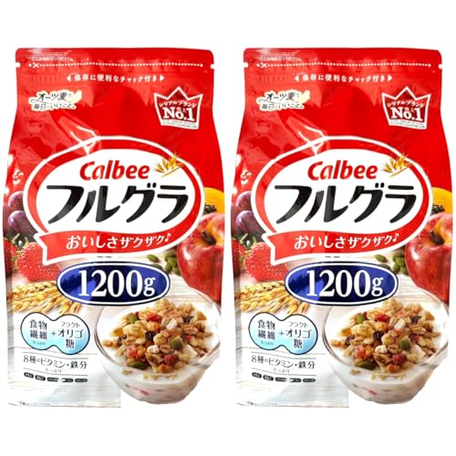 カルビー フルグラ 1200gx２個セット Avelisオリジナルカード付 フルーツグラノーラ 大容量 朝食 シリアル calbee ふるぐらのサムネイル