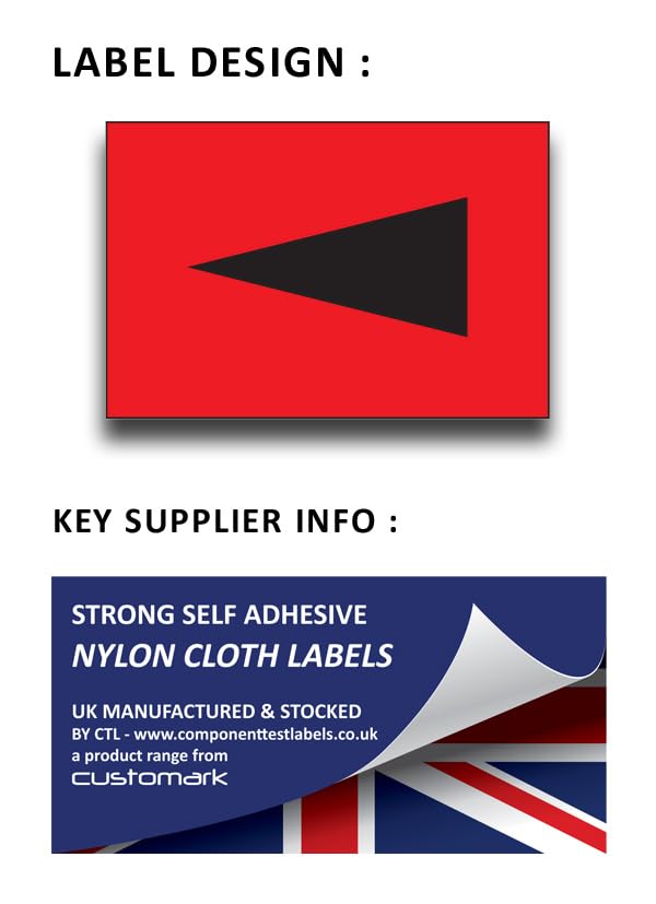 Inspection Arrow Labels - Vinyl/Nylon Cloth 3.18mm x 4.83mm Labels Stickers - Price per Pack of 5760 Labels (P/NO. 7824403AMZ) - Image 2