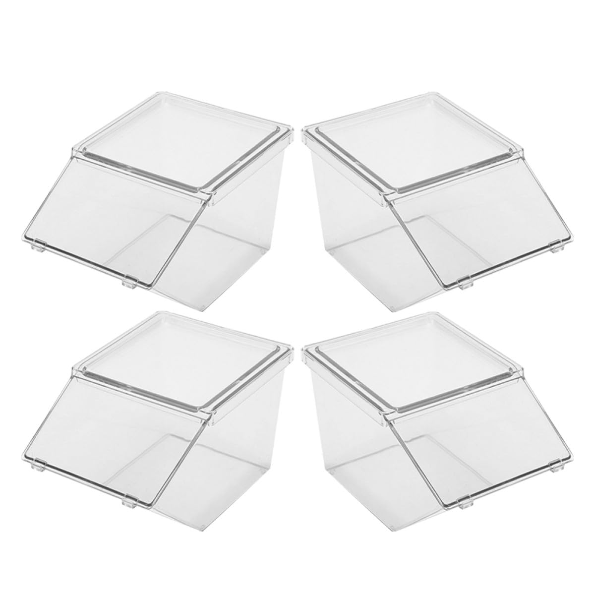 OSALADI Soporte Apilable para Bolsitas de Té y Café 4 Piezas Acrílico Tapa, Caja Organizadora de Sobremesa Grande Capacidad para Paquetes de Azúcar y Condimentos, Adecuado para Cocina