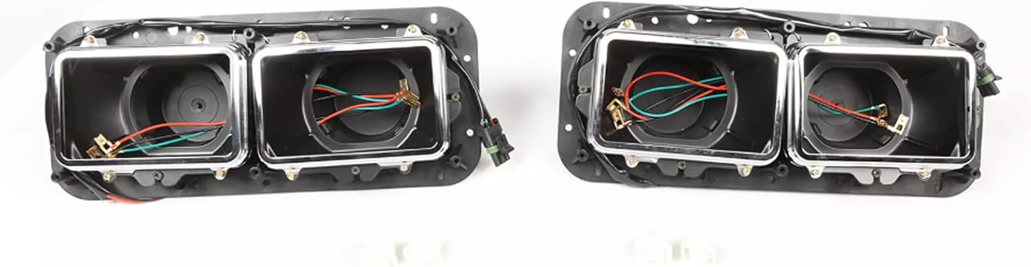 Headlight Housing Base With Wire Harnesses, Driver Side, Compatible with Kenworth T400 T600 T800 W900 K100 C500. Peterbilt 378 379. Western Star 4900 4964, Freightliner FLD Classic XL