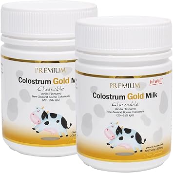 Pack of 2 Hi Well Premium Grass-Fed Colostrum Gold Milk 200Tablets