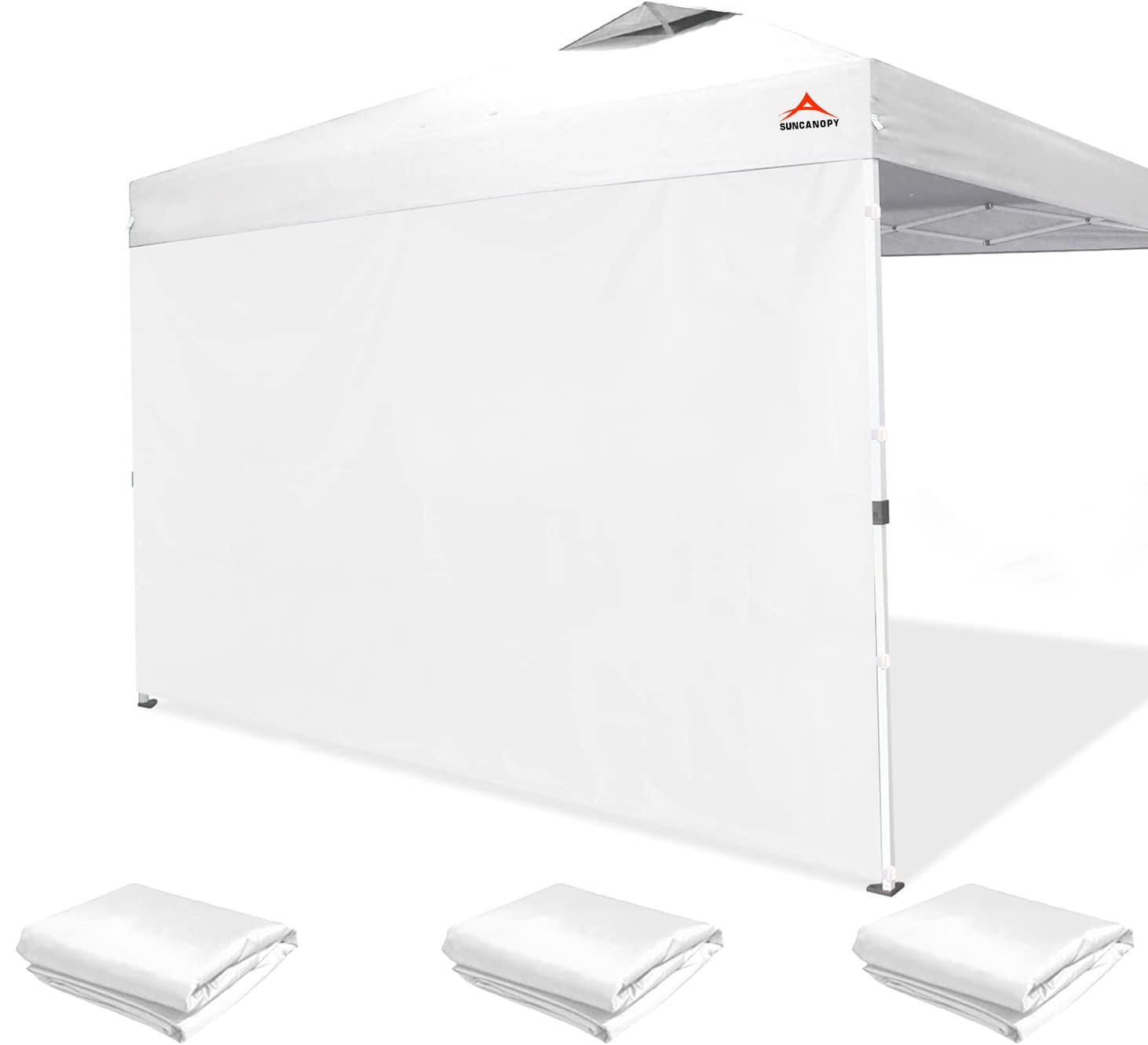 EMSCANOPY SunWall for 12x12 Canopy Frame, 3 Pack Sidewall Only, (White)