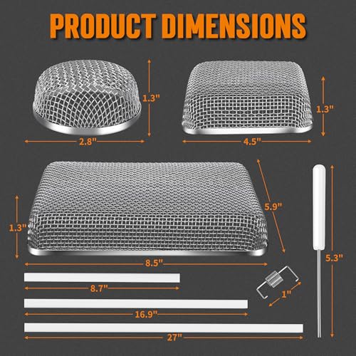 Image of TONDA RV Furnace Vent Screen, Bug Screens Heater Vent Cover for Camper with Installation Tool and Silicone Rubber, 4 Pack, Stainless Steel