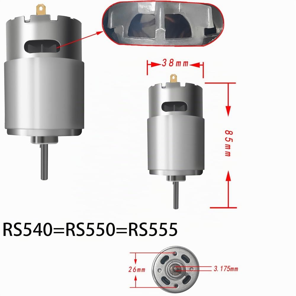 2 PIÈCES 24 V RS550 40000 tr/min Moteur de Voiture Électrique pour Enfants Upgrade, Moteur Haute Vitesse pour Voyage sur Pièces de Rechange de Voiture