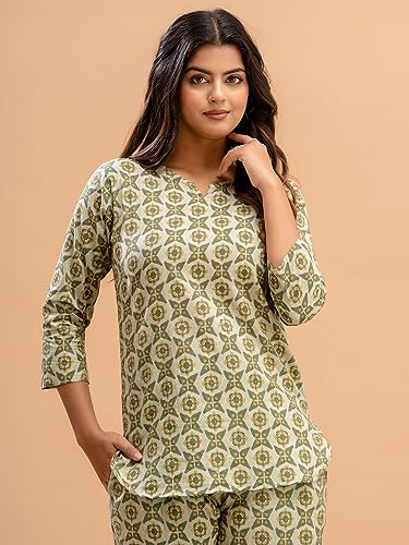 Image of feranoid Women Full Sleeves Cotton Nightsuits