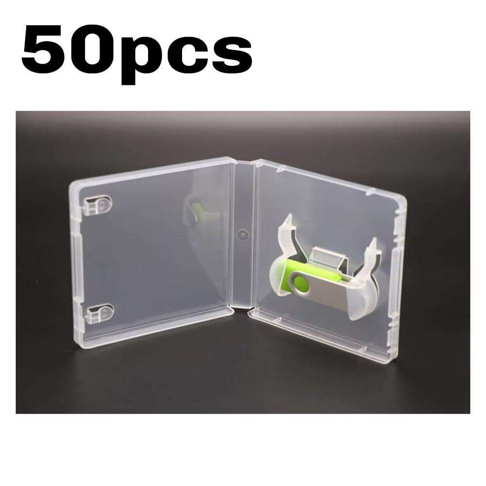 50 Unidades de Cajas Protectoras Transparentes para Unidades Flash USB, Estuche de Almacenamiento A Prueba de Polvo para Unidades de Memoria USB