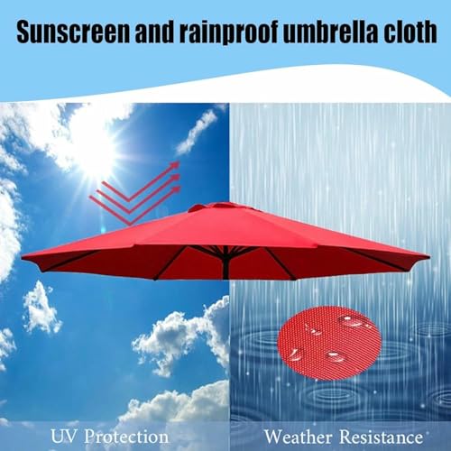 Auvent de parasol de rechange haut de gamme en polyester vert résistant 6 et 8 branches