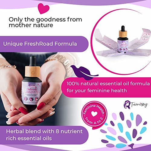 Image of Natural Feminine Yoni Oil for Women PH Balance & Wetness; Herbal Vaginal Moisturizer for Dryness & Sensitive Skin; Soothing Intimate Vulva Essential Oils; Vaginal Oil Drops Against Odor (1 fl oz)