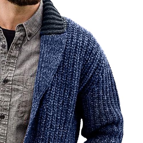 JEShifangjiusu Mens Shawl Collar Cardigan Sweaters Button Down Cable Knitted Sweater Causal Open Front Winter Outwear3