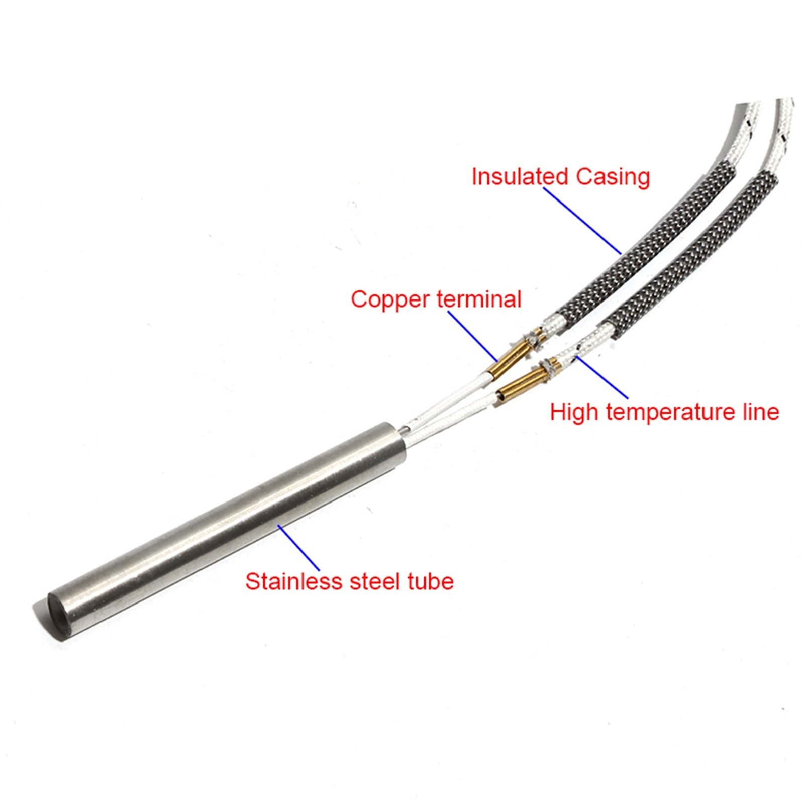 Patronenheizelement 7x25/28/30/32/35mm 316SS Rohr 220V/110V/380V Einzelkopf-Heizrohr 70W-100W 5Stk(110V,80W 7x28mm)