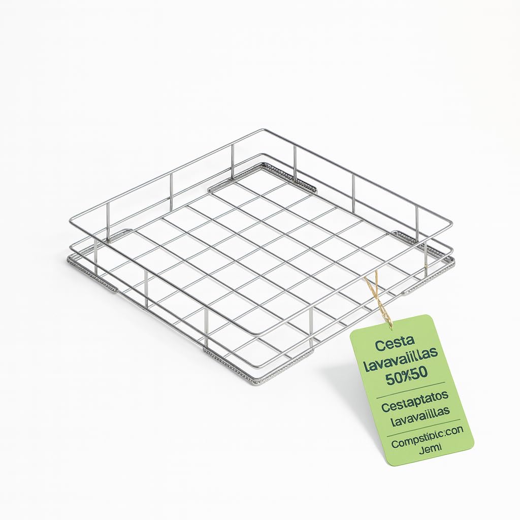 Cesta Platos 500x500x95 Metalica Rejilla Lavavajillas Industrial 50x50 Recambio Profesional Compatible con Jemi hasta 16 Platos Lavaplatos Cocina 3502041