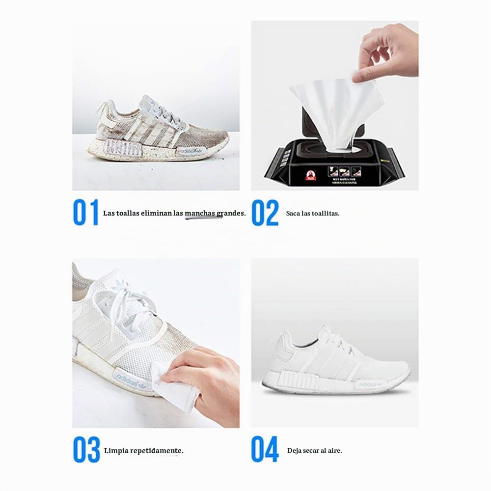 Toallitas de limpieza naturales para zapatillas de deporte y zapatillas blancas, para correr, golf y tenis, para frotar la suciedad barro manchas de sal y manchas de hierba (60 toallitas Black)