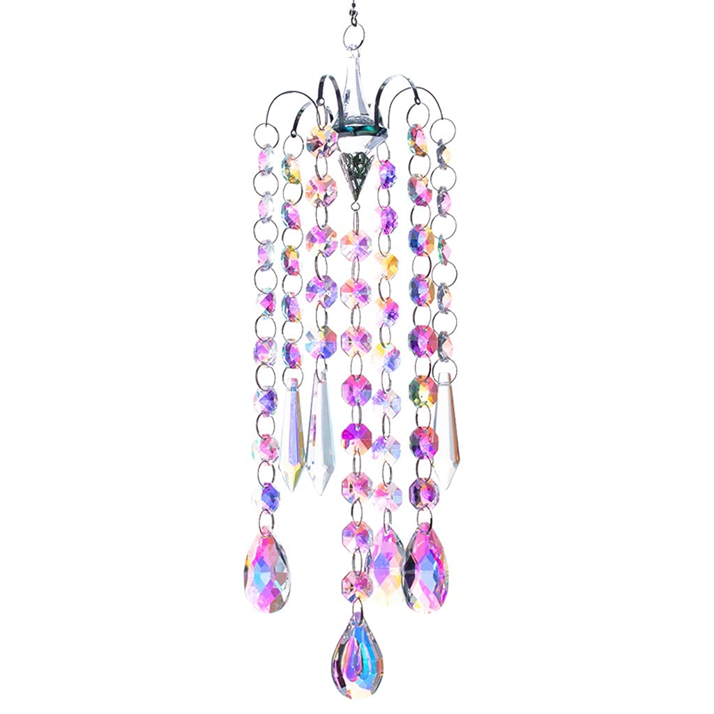 Lustre carillons éoliens cristal prismes suspendus pour rideaux et décoration fenêtre