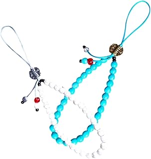 GRIRIW 2 peças turquesa cordão de telefone celular correntes de neve para carro pingente de estrela carro pingente telefone chaveiro corrente de telefone alça de telefone charme prático cordão de telefone corda de pulso para telefone, 20X2CM, Couro sintético, Sem Pedra Preciosa