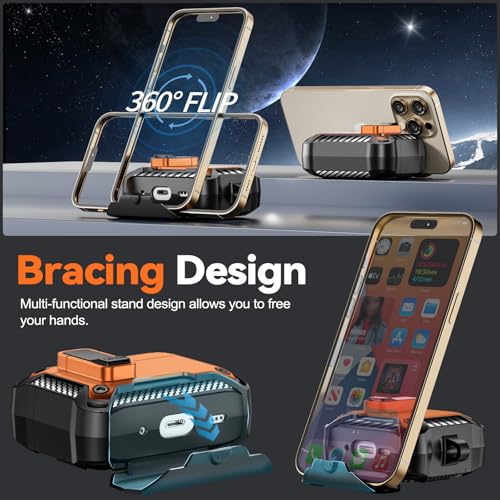 Image of for AirPods Pro 3 Case with Lock & Phone Stand(Orange) | Automatic Snap Switch Lock,Carbon Fiber Texture Design Cover with Cleaner Kit
