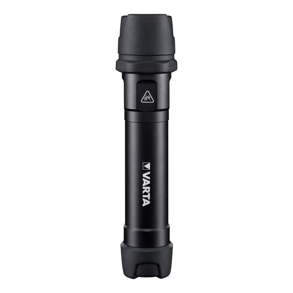 Varta Black Indestructible F30 1 Watt Led Torch/Work Light, Incl 6X Aa Longlife Power Batteries, Waterproof And Dust-Resistant, Absorbs Impact,