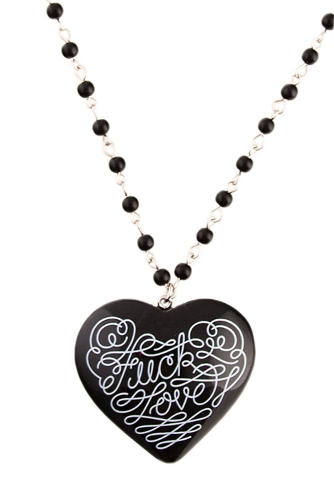 SourpussF*ck Love Beaded Necklace from Sourpuss Clothing, One Size, Metal