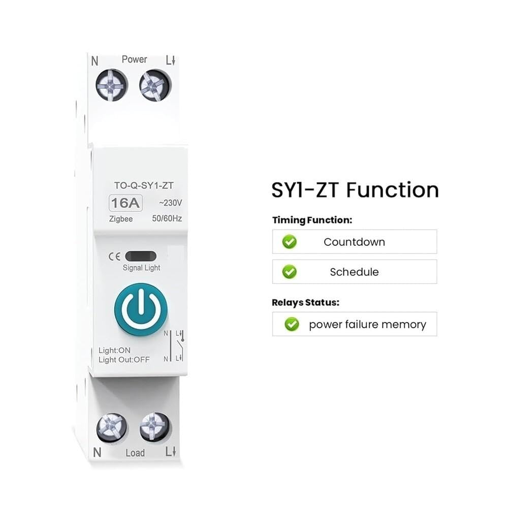 Interruttore Automatico Intelligente Con Misurazione Su Guida DIN 1P 63A Componenti elettrici(SY2 VA protect,Wireless)