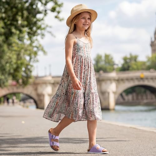 Image of K KomForme Kid Sandals Boy Girl Cork Footbed Slide with Adjustable Strap | Open-toe, Comfort