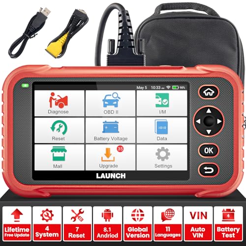 LAUNCH OBD2 Scanner CRP123i V2.0, 2025 Lifetime Update Engine ABS SRS TCM Scan Tool with 7 Resets Oil/SAS/Brake/BMS/D.P.F/ABS Bleeding/Throttle Reset, Auto Vin, Battery Test,FCA SGW