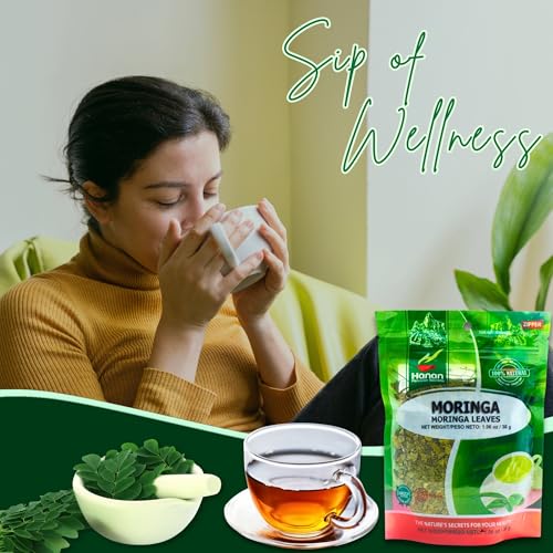 Hanan Herbal Moringa Tea (te de moringa) 1.1 oz (30 g) - Natural Dried Oleifera Plant Leaves from Peru - Image 3