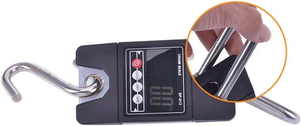 Hanging Scales Digital Weight Scale Industrial 300kg 600lb Electronic Digital Hanging Scales for Grain and Oil Vegetables Poultry Weighing (Black 300kg)