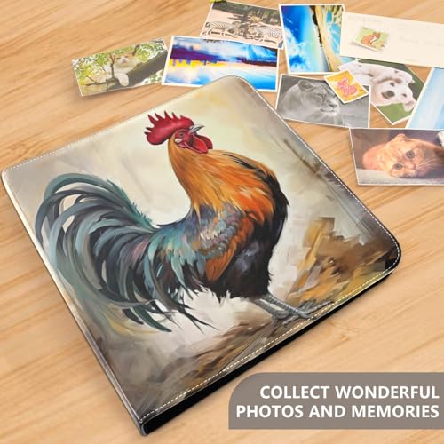 Álbum de fotos adhesivo DIY estilo retro granja con portadocumentos de 3 anillos, 40 páginas, 8x10 para recuerdos miniatura 5