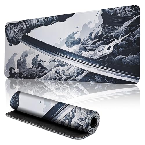 Large Gaming Mouse Pad | Silky Smooth Comfort for Office | Realistic Design | Stress Relief (WTKatana)