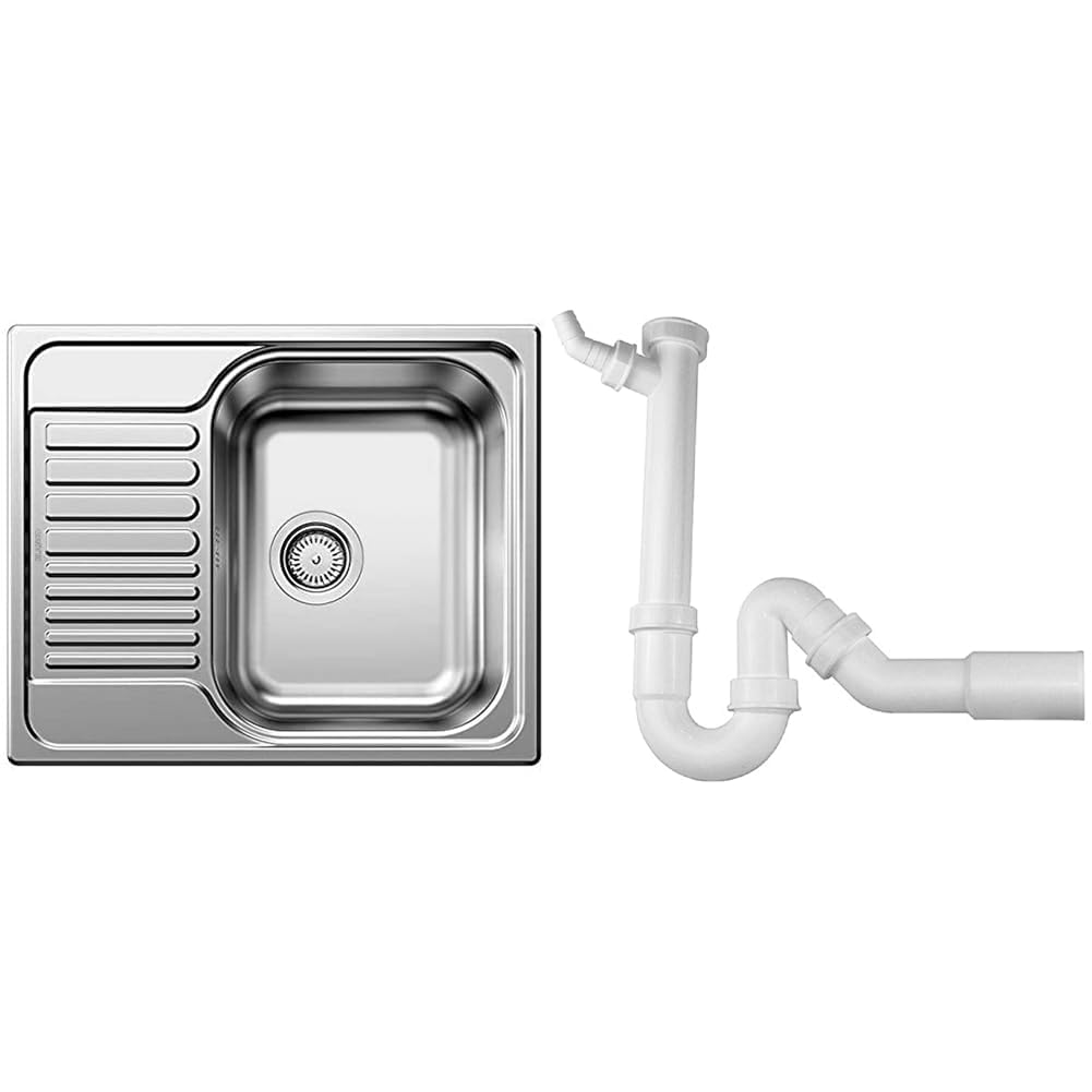 BLANCO TIPO 45 S Mini | Edelstahl | Einbauart: Einbau von Oben & Geruchsverschluss (Siphon) 1,5'' x 50 mm (Abgang Ø=40 oder 50 mm)