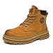 LHYXU Men's Fashion Waterproof Leather Work Boots Rubber Sole Construction Oil-Resistant Practical Work Boots (brown,9)