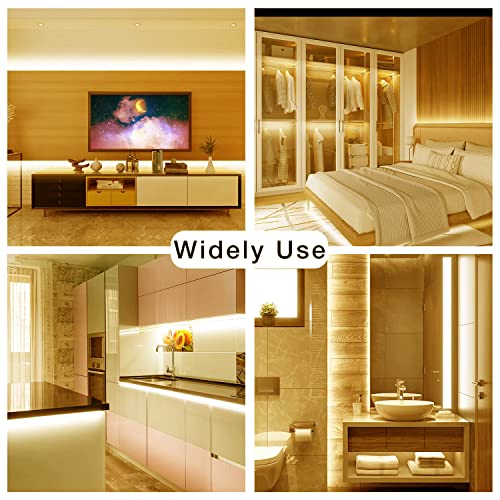 Image of DAYBETTER COB LED Strip, 16.4 ft Warm White LED Strip Lights, Dimmable LED Light Strip 3000K, 24V, 1600LEDs, 2835 Flexible LED Lights for Bedroom, TV, Kitchen Cabinet, Closet
