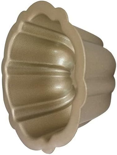 Miniatura 2 de Mantouxixi Paquete de 4 mini moldes para tartas de color dorado, moldes de tubo estriado antiadherentes de 4 pulgadas, molde para hornear para