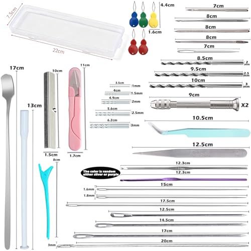 Image of 41PCS Mold Punch Wicking Needle Tools Inserting Tool for Candle Making Adjustable Punch Needle Long Silicone Mold Hook Needle Drill Candle Wick Hole Drill Steel Sticks to Make Holes in Candles Soap
