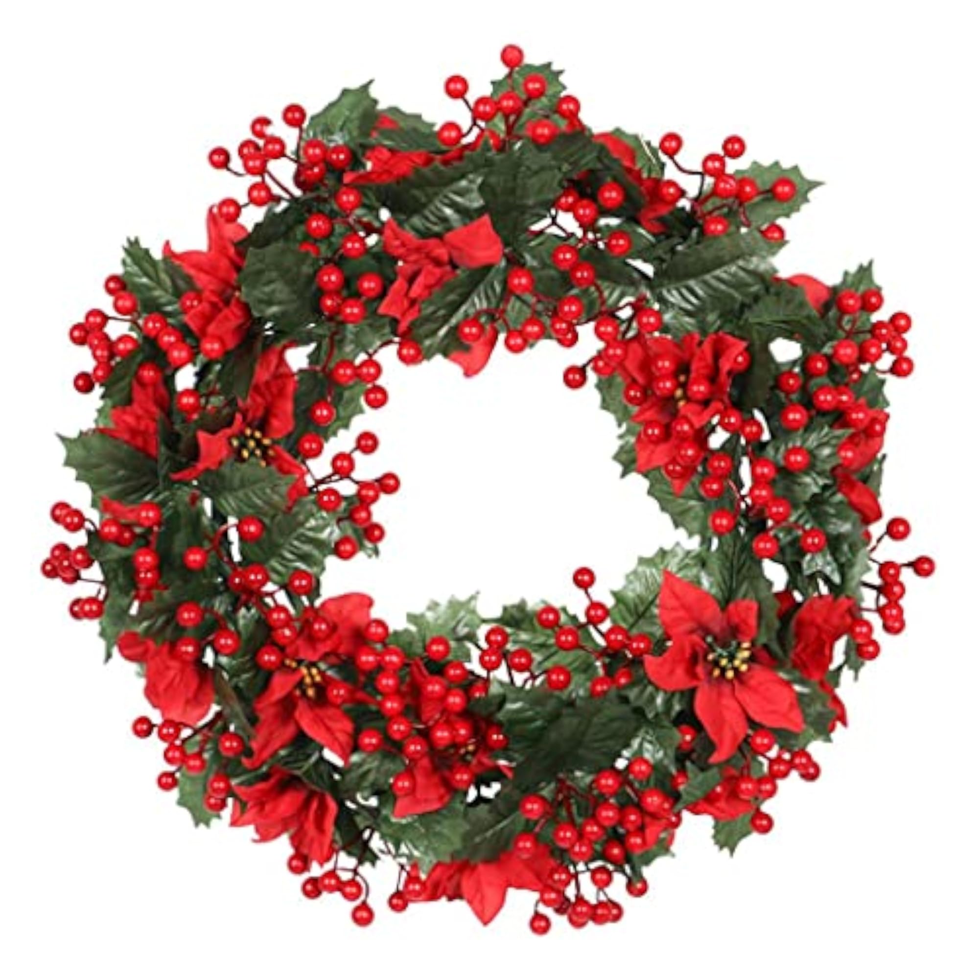 Artificial Leaves Flower Wreath Red Fruit for Party Decor