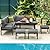 Danrelax All Weather Aluminum Frame Patio Conversation Set, 7 Pieces Outdoor Patio Furniture, Patio Furniture Set, Outdoor Patio Set for Lawn, Garden, Balcony, Poolside, Conversation Set(Black)