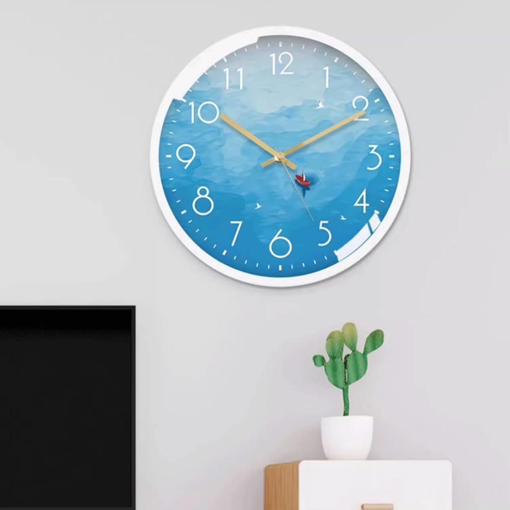 Reloj cocina Reloj de pared artístico casero simple y silencioso(Gold)