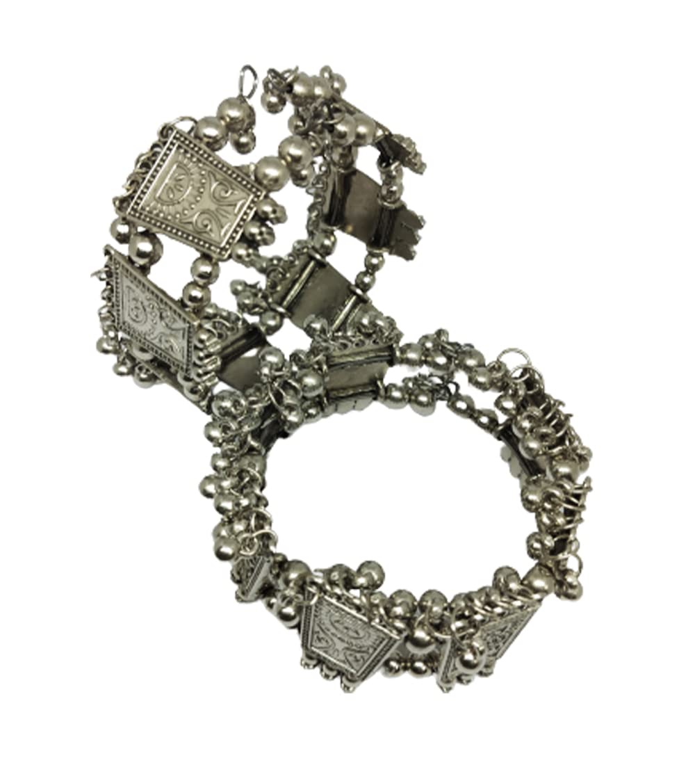 Adjustable Oxidized Silver Plated Banjara Kada/Bracalet for Women - Pack of 2 (B0C53Y42G9) Amazon Price History, Amazon Price Tracker