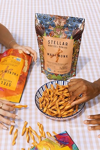 Stellar Snacks Variety Pack - 3 Flavors 5 Oz Bags, Maui Monk, Simply Stellar, Bold & Herby, Gourmet Pretzel Sticks, Vegan, Kosher, Non GMO, Peanut Free, Healthy Snack - image 8