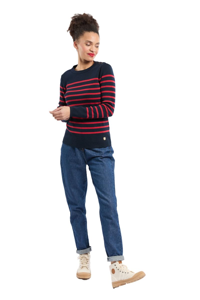 Armor Lux Women's Pull Marin groix Héritage Femme Jumper Not Applicable, Multicolour (Ii9 Rich Navy/Braise Ii9), 8 (Manufacturer Size: 0)
