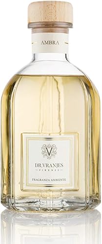 Dr. Vranjes - Difusor Ambra de 8.5 fl oz + paquete doble de varillas blancas (paquete de 3 piezas) - Fragancia casera de lujo, fabricada en Italia,