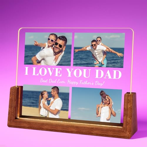 RoyAroma Photo Decorative Plaque, Personalized Fathers Birthday Gift for Dad,