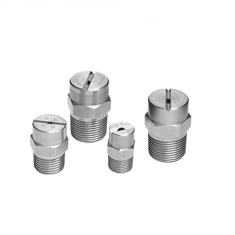 Ugelli di nebulizzazione ad alta pressione, ugello piatto ad alta pressione in acciaio inox 304, 65°, 80°, 110°, 10 pezzi, filettatura esterna 1/8" e 1/4", 95° (1/8 filettatura esterna 9,5 mm