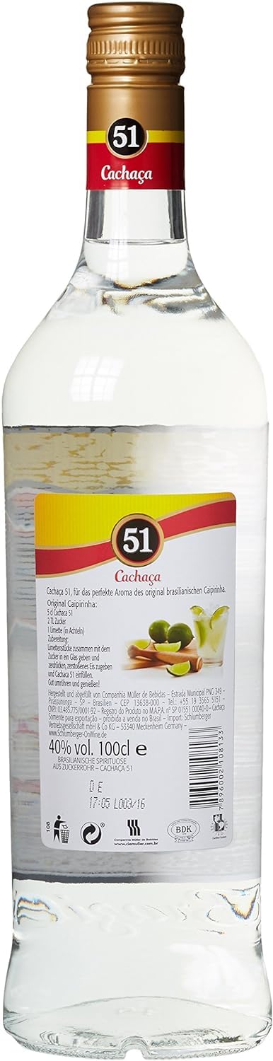 Cachaca Aguardiente de Caña de Azùcar 1L