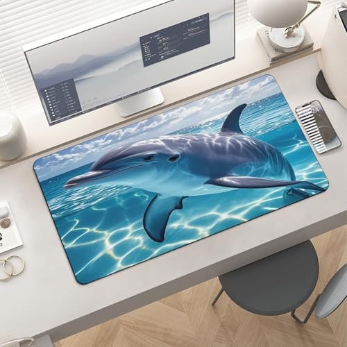 Cool Dolphin Desk Mat Fashion Large Mouse Mat Non-Slip miniatura 6